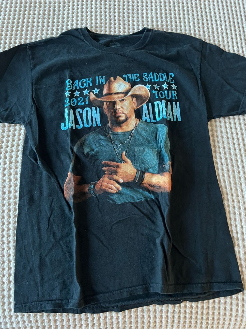 Fruit of the Loom Black Jason Aldean 'Back in the Saddle' Tour Tee